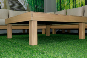 Conjunto de Sofá Esquinero de Madera Maciza de Acacia con Brazos Acolchados, Diseño Moderno para Patios, Villas y Hoteles - Product Image 3