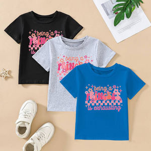 Camisetas de Verano de Alta Calidad en Oferta, Estampadas, de Punto, Ajustadas, Cuello Redondo, Cortas, con Logotipo Personalizado para Chicas - Product Image 1