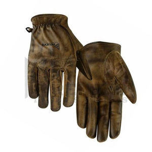 Gants en cuir ciré pour moto, compatibles avec les écrans tactiles, gants en cuir ciré pour moto, nouveau design, logo personnalisé - Product Image 3