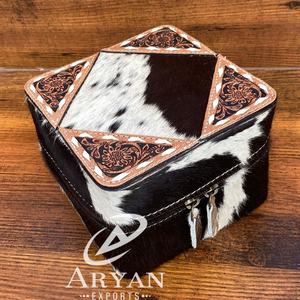 Nouveau Portable De Luxe En Cuir De Vachette Voyage Boîte À Bijoux Organisateur Boucle D'oreille Anneau Collier Accessoires À La Mode De Stockage Cadeau Cas - Product Image 1