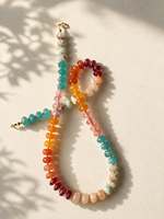 Collier léger en pierres naturelles colorées, 15 pièces, personnalisé, inspiré de l'automne, ajustable, bijoux fantaisie en pierres précieuses pour boutiques