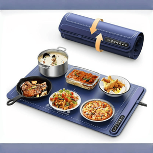 Estera de calentamiento de alimentos enrollable portátil plegable, estera de calentamiento de silicona, bandeja de calentamiento de alimentos, bandeja de calentamiento eléctrico frío para inspección de alimentos - Product Image 1
