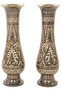 Paire de vases à fleurs dorées en laiton de tailles personnalisées, statue dorée en laiton, décoration de la maison en laiton - Product Image 3