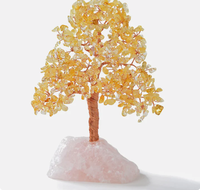 Árbol de la vida Natural de citrino, bonsái con 500 CHIPS, árbol de cristal, regalo de dinero