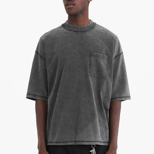 Camiseta de algodón 100%, camiseta de gran tamaño con cuentagotas en el hombro, diseño de logotipo personalizado para hombres, stock de ropa a granel, ropa mixta, ropa usada - Product Image 2