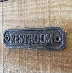 Plaque de porte de salle de bain en fonte Vintage, signe de porte de maison en plein air, porte murale suspendue hôtel bureau école restaurant - Product Image 3