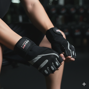 Gants de sport tendance à demi-doigts avec support de poignet, respirants, pour homme et femme, pour la musculation - Product Image 1