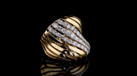 Hochglanzpolierter 14K Massivgold Rhodium-Plattierter Damenring mit Breitem Band und Brillantschliff Laborgezüchteten Diamanten |   IGI-Zertifiziert für Tägliche Anlässe