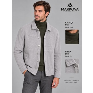 868 Style Grey Color MARKOVA <b>Mens</b> Outer Tick <b>Shirt</b> Woven Fabric <b>Winter</b> <b>Shirt</b> Anti-Wrinkle Breathable Quick Dry First Quality - Product Image 1