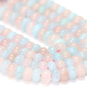 ลูกปัดมอร์แกไนต์ควอตซ์ทรงรอนเดลล์เรียบสวยงาม ขนาด 15 นิ้ว 7-8 มม. ลูกปัดพลอยมอร์แกไนต์ควอตซ์เรียบ คุณภาพ AAA - Product Image 5