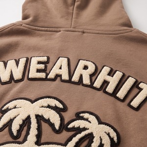 <b>Mens</b> Sweat Suit Tracksuit Chenille Patch Pullover Hoodie <b>Cargo</b> <b>Joggers</b> 420 GSM Cappuccino Custom Logo - Product Image 4