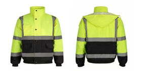 Chaqueta de invierno de seguridad reflectante de alta visibilidad para hombre al por mayor ropa de trabajo 2 en 1 polar ropa de trabajo de alta visibilidad chaqueta impermeable 2025 - Product Image 3