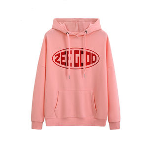 Sudaderas con capucha estampadas de punto sólido de algodón 100% informal para mujer, ropa de calle de talla grande, sudaderas con cuello con capucha para invierno - Product Image 1