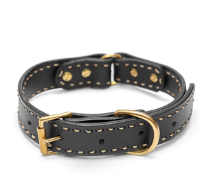 Collier de chien en cuir personnalisé avec étiquette en laiton, chien en cuir personnalisé de haute qualité en cuir vert - Product Image 1