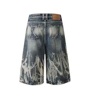 High Street <b>Mens</b> Denim <b>Jeans</b> <b>Shorts</b> Loose Casual Streetwear Hip Hop Breathable Windproof Custom Color Custom Design OEM Service - Product Image 6