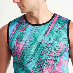 Débardeur de sport pour homme en coton tricoté vintage, imprimé par transfert thermique, respirant, pour la musculation, l'exercice et le fitness, vente en gros - Product Image 4