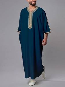 Thobe marocain haut de gamme avec broderie tenue islamique traditionnelle pour hommes - Product Image 3