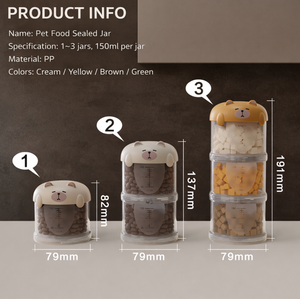 Portable Solid Pattern Airtight Waterproof Leak-Proof Durable Plastic <b>Pet</b> <b>Food</b> <b>Storage</b> Container Stackable Easy Clean Treat - Product Image 2