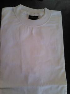 T-shirts blancs unis tricotés formels grande taille pas chers pour hommes - Product Image 3