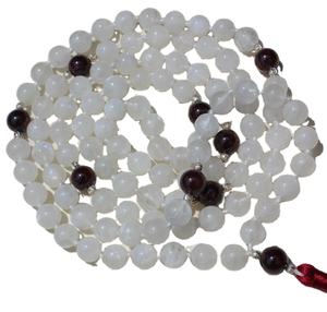 Colliers de perles d'artiste indien faits à la main couronne naturelle Chakra pierre de lune 108 perles de Mala nouées toutes les couleurs perle pierre principale cadeau - Product Image 1