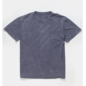 T-shirt décontracté vintage délavé à l'acide pour homme 100% coton Taille plus grande Épaule tombante Style streetwear lourd - Product Image 3