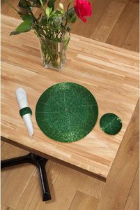 Napperon en perles de verre à thème idéal pour les fêtes et autres fonctions Vaisselle Design décoratif Napperon arrondi Design - Product Image 4