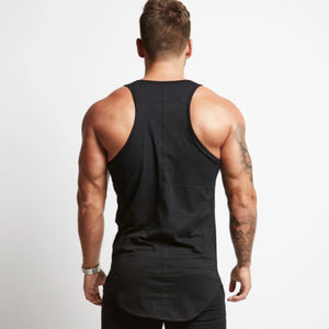 เสื้อกล้ามวิ่งกล้ามเนื้อผ้าฝ้ายของผู้ชายเสื้อกล้ามระบายอากาศได้โลโก้ถักนิตติ้งสำหรับเพาะกายฟิตเนสออกแบบโลโก้ได้ตามต้องการ - Product Image 3