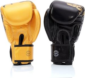 ถุงมือชกมวย MMA หนังแท้ Fairtex รุ่น Golden Moon Design แบบรัดข้อเท้า ระบายอากาศได้ดี เหมาะสำหรับการฝึกซ้อมและการต่อสู้ - Product Image 4