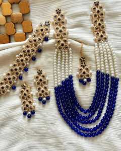 High Quality Silver Plated Necklace <b>Beads</b> <b>Set</b> in Different Colours With Earrings - Product Image 2