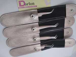 <b>Nude</b> Beij Eyelash Tweezer Private Logo Stainless Steel C Curved Semi Curved Angled Eyelash Extension Tweezers For Lashes. - Product Image 5