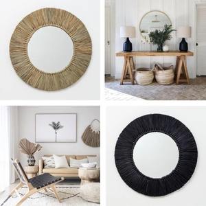 Vietrustic nouveautés miroir en osier tissé jonc de mer miroir en jute décor de couloir - Product Image 4