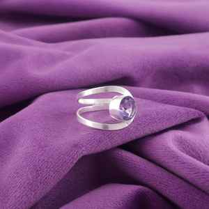 Elegante anillo de piedras preciosas de Plata de Ley 925 con piedra de iolita azul profundo única joyería delicada para mujeres regalo de boda perfecto - Product Image 2