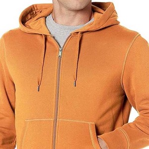 Sudaderas y sudaderas transpirables para hombre OEM logotipo personalizado 300G 100% algodón hombro caído suelto hombres Zip-Up Basics sudaderas con capucha Casual - Product Image 3