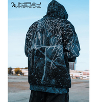 Hoodie Acid Wash 100% Katun Tebal 400 GSM dengan Cetakan Seluruh Bagian - Pakaian Luar Kasual Ramah Lingkungan untuk Pria Musim Gugur