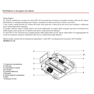 Sistema HVAC LG ERV ZE050GUCCA0, Unidad de Recuperación de Calor Entalpica de Flujo Cruzado con Control Cableado - Product Image 2