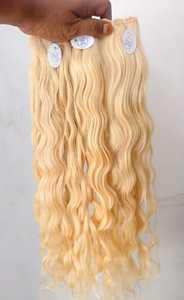 Extensiones de trama de máquina de cabello humano liso natural Rubio de alta calidad-Cabello Humano - Product Image 5