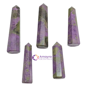 หินโอเบลิสก์พลอยสไตล์ฮวงจุ้ยจุดคริสตัลรูปหอหินโมรารักษาสมดุลคริสตัล - Product Image 1