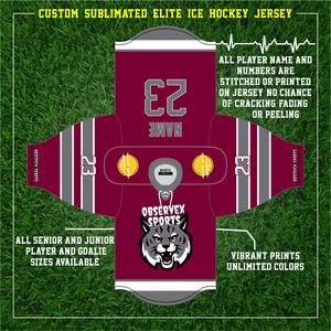 Ensemble de maillots de hockey sur glace cousus et coupés en sergé personnalisé coquilles et chaussettes de pantalon de hockey brodées - Product Image 2