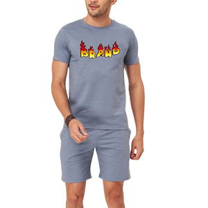 Vente en gros de vêtements décontractés d'été Ensemble chemise et short 2 pièces 360GSM 100% coton Ensemble t-shirts et short personnalisés de haute qualité pour hommes - Product Image 1