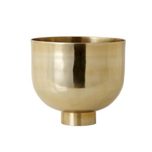 Round Tapered Metal High Quality Golden Shinny Bowl Candle <b>Jar</b> New Design With Base Table Top - Product Image 1