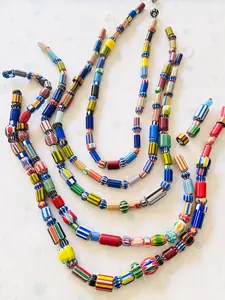 Tribal étnico rústico Multicolor 8mm antiguo Chevron Arco Iris Murano cuentas de vidrio para manualidades con cuentas y decoraciones de cristal para el hogar - Product Image 4