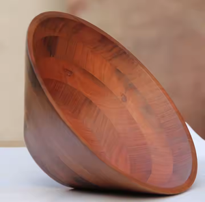 Bol en bois fabriqué à la main avec des ustensiles de service assortis Élégant et fonctionnel par glowin fashion - Product Image 4