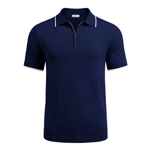 Nouveau polo classique pour homme avec fermeture éclair, tricot décontracté, respirant, manches courtes, polo T-shirt, coupe classique, chemises personnalisées - Product Image 2