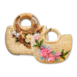 Producto de Venta caliente Bolsa de cesta de jacinto de agua: perfecta para el aspecto de playa vintage con alta calidad - Product Image 1