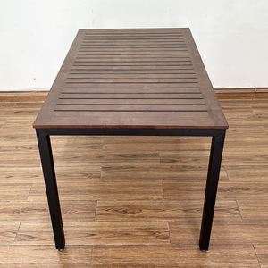 Modern Rubberwood Outdoor <b>Table</b> with Iron Legs-Foldable & <b>Portable</b> for Courtyard & Banquet Use - Product Image 5