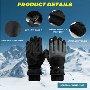 Nouveaux gants de ski en cuir les plus vendus pour l'hiver, chauds et respirants avec fonction d'écran tactile imperméable pour le sport - Product Image 4