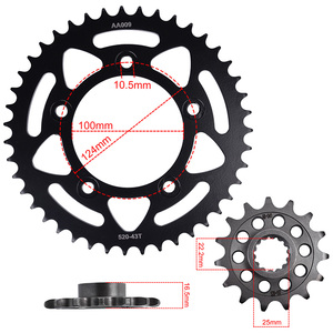 Nuevo Piñón de Cadena Delantero y Trasero de Acero Carburizado para Motocicleta, Repuestos 520-43T 520-15T 520H-O-120L para <span class=keywords><strong>Ducati</strong></span> <span class=keywords><strong>937</strong></span> Monster - Product Image 3