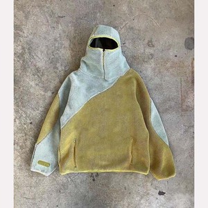 Logo personnalisé polaire 100% coton soie de luxe de haute qualité avec poids lourd brodé hommes Sharpa polaire basics à capuche - Product Image 1