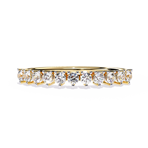 Anillo de media eternidad con diamantes naturales de oro de 14 quilates, joyería fina personalizable, compromiso Unisex, aniversario de boda, brillante de 0,28 quilates - Product Image 1