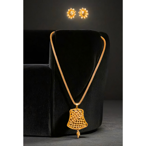 Juego de pendientes de collar de calidad superior con juego de pendientes de collar de estilo moderno chapado en oro de 22K a la venta por exportadores - Product Image 1